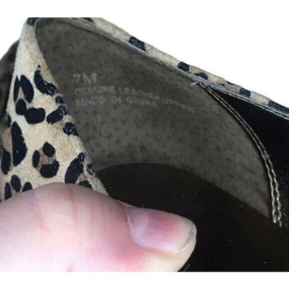 Leopard Print Genuine Leather Flats Animal Print Preview 7M - Picture 4 of 8